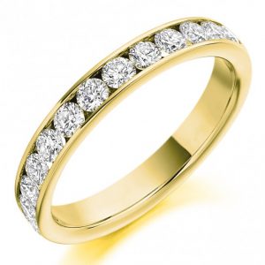 18ct Yellow Gold Channel set .75ct Diamond Eternity ring