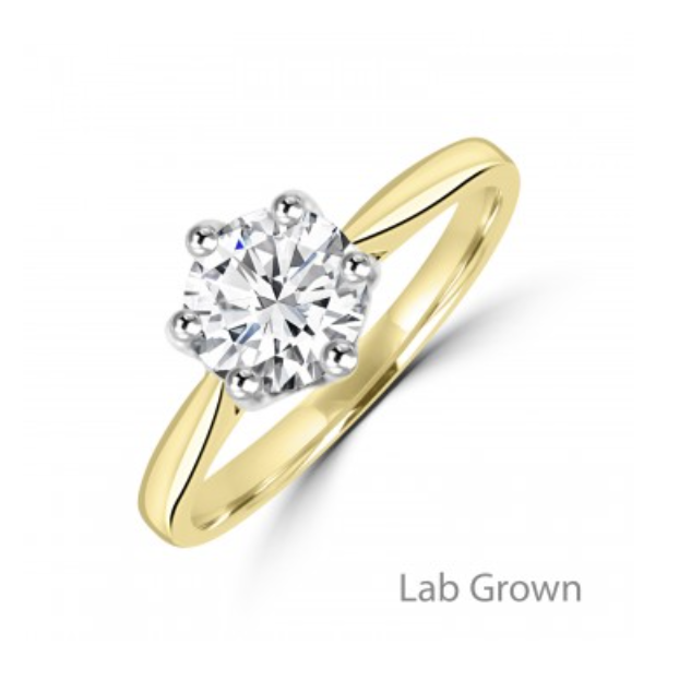 18ct Gold Platinum Solitaire DVVS2 Lab Grown Diamond ring
