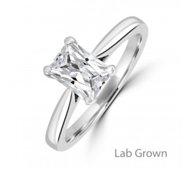 Platinum Radiant Lab Grown Diamond Solitaire ring
