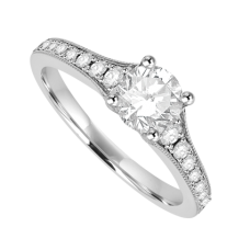Platinum Solitaire .52ct Diamond Solitaire Ring