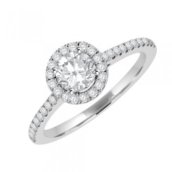 Platinum Solitaire GSi1 Diamondn Halo Ring