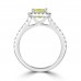 Platinum 1.52ct (GIA) Yellow Diamond Cushion Halo Ring