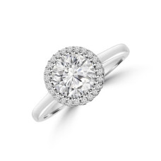 Platinum Solitaire FVS1 Diamond 3D Halo ring