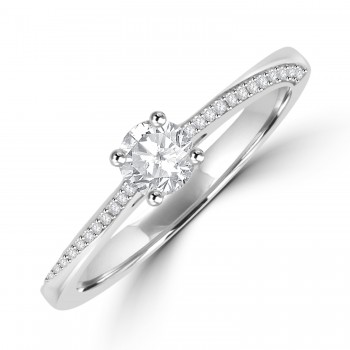 Platinum Solitaire FSi2 Diamond with Twist Diamond Shoulders