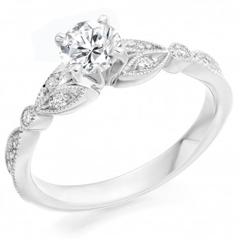 Platinum Diamond Vintage Solitaire ring