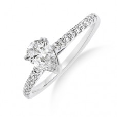 Platinum Pear Cut FVS2 Diamond Solitaire Ring
