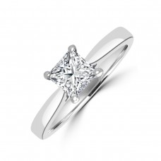 Platinum .70ct Princess .70ct Diamond Solitaire Ring