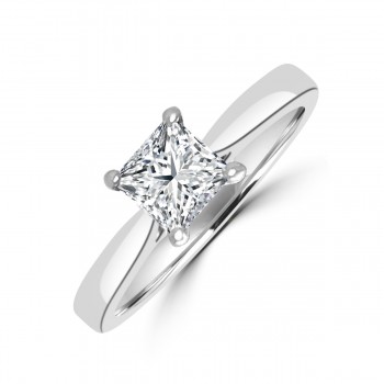 Platinum .70ct Princess .70ct Diamond Solitaire Ring