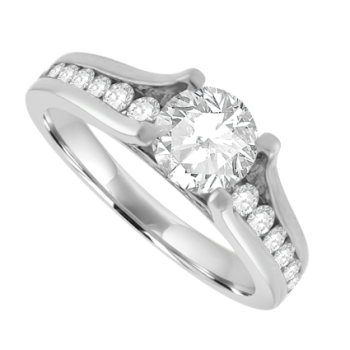 Platinum Solitaire GSi1 Diamond Half Hoop Ring