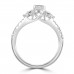Platinum Emerald cut ESi1 Diamond Trefoil Ring