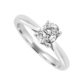 Platinum Oval DSI1 Diamond Solitaire Ring