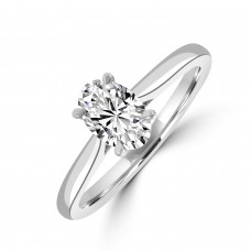 Platinum Solitaire Oval EIF Diamond Ring