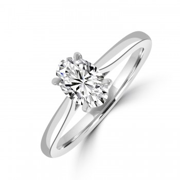 Platinum Oval Solitaire EVS1 Diamond ring