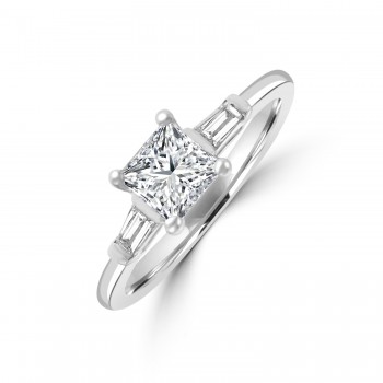 Platinum Princess ESi1 Diamond Tapered Baguette ring