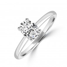Platinum Oval DSi2 Diamond Hidden Halo ring