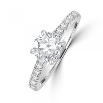 Platinum Solitaire DSi2 Diamond set ring