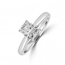 Platinum Solitaire Cushion EVS2 Diamond ring