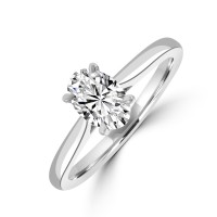 Platinum Solitaire Oval DVS2 Diamond ring