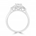 Platinum Three-stone DSi2 Brilliant & Pear Diamond Ring