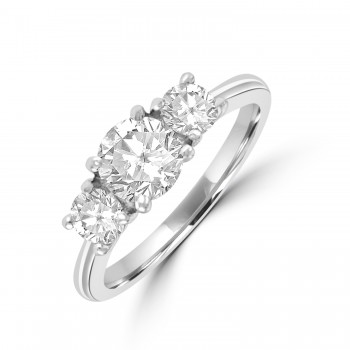Platinum Three-stone ESi1 Diamond Ring