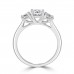Platinum Three-stone ESi1 Diamond Ring