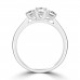 Platinum Three-stone FSi2 Diamond Ring