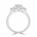 Platinum Three-stone Oval and Trillion ESi2 Diamond Ring