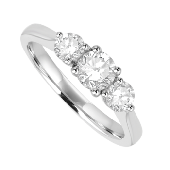 Platinum Three-stone FSi1 Diamond Ring