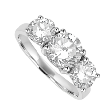 Platinum Three-stone 2.02ct DSi2 Diamond Ring