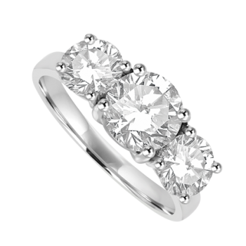 Platinum Three-stone 2.06ct ESi2 Diamond Ring