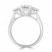 Platinum Three-stone GI1 Oval Diamond ring