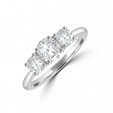 Platinum Three-stone DSi2 Diamond ring