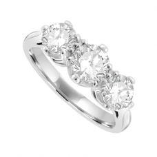 Platinum Three-stone GSi2 Diamond Traditional Clawed ring