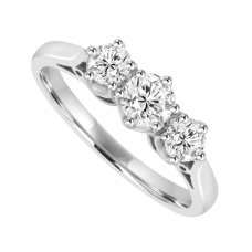 Platinum Three-stone Diamond Traditional set ring