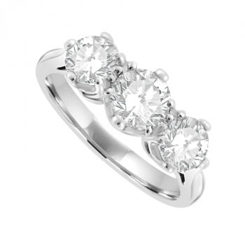 Platinum Three-stone Diamond Vintage style ring