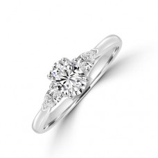 Platinum Oval ESi2 Diamond and Pear cut ring
