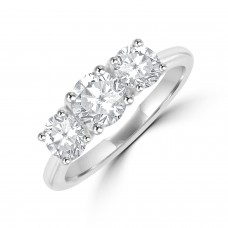 Platinum Three-stone 1.30ct Diamond ring