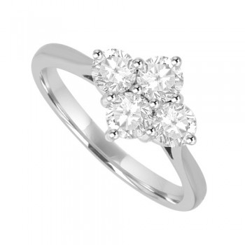 Platinum 4-stone 2x2 .75ct Diamond Ring