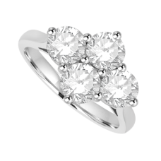 Platinum 1.25ct Diamond 2x2 Cluster Ring