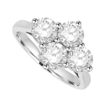 Platinum 1.25ct Diamond 2x2 Cluster Ring