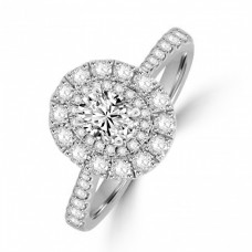 Platinum Oval DSi1 Diamond Double Halo ring