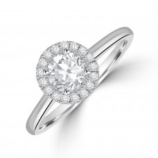 Platinum Solitaire FSi2 Diamond Halo ring