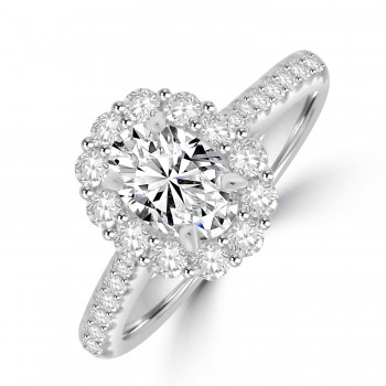 Platinum Oval EVS2 Diamond Cluster ring
