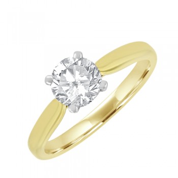 18ct Gold Solitaire ESI2 Diamond Engagement Ring