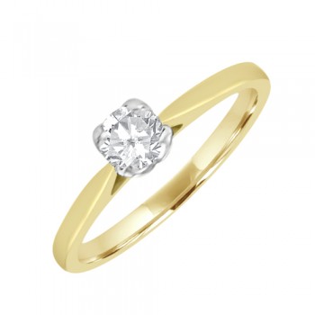 18ct Gold Solitaire Diamond 4-claw Engagaemt Ring