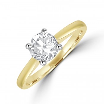 18ct Gold Soltaire EVS2 Diamond Ring