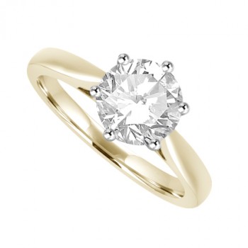 18ct Gold Solitaire DSi2 Diamond Ring