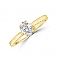18ct Gold .50ct Oval DVS2 Diamond Solitaire Ring