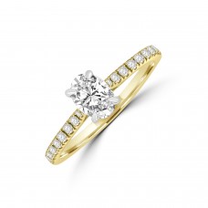 18ct Gold & Platinum Oval .50ct DVS1 Diamond Solitaire Ring