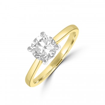 18ct Gold and Platinum Solitaire DVS2 Diamond Ring